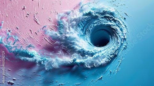 An advanced satellite capturing the intense eye of a super typhoon moving across the open ocean photo