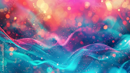 Joyous abstract: turquoise magenta sparkling effects backdrop