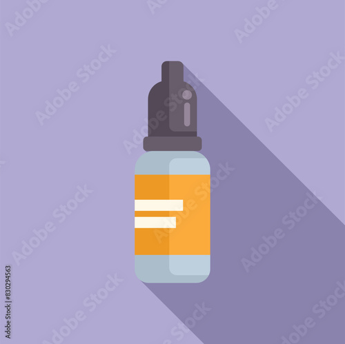 Minimalist vector icon of an eliquid bottle for vaping, with a neutral background