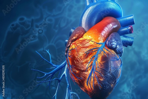 anatomically detailed human heart medical illustration photo