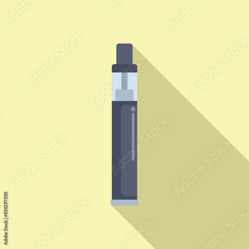 Vector illustration of a sleek electronic vaporizer against a minimalist yellow backdrop