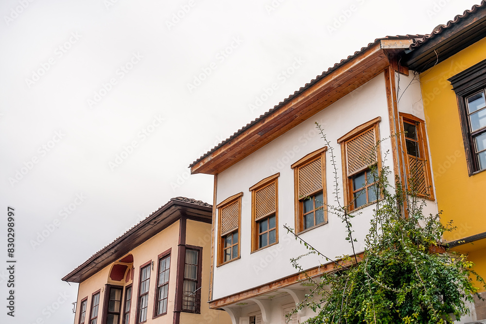 Old buildings on the streets of the old town of Kaleici. Kaleici is an old town in Antalya.