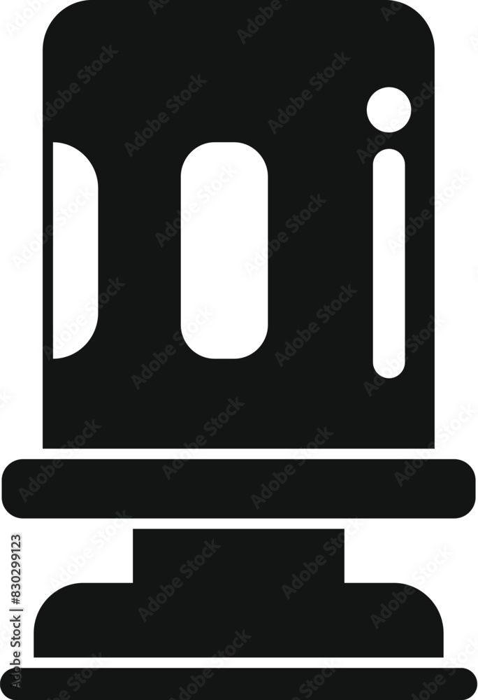 Black and white vector illustration of a traditional emergency warning siren