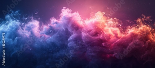 blue and purple gradient colored smoke on a dark background photo