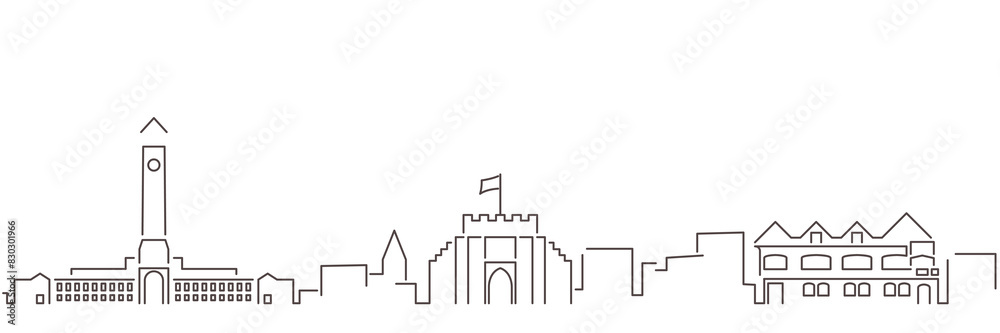 Southampton Dark Line Simple Minimalist Skyline With White Background Southampton Dark Line Simple Minimalist Skyline With White Background