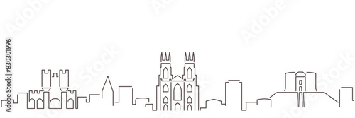 York Dark Line Simple Minimalist Skyline With White Background
