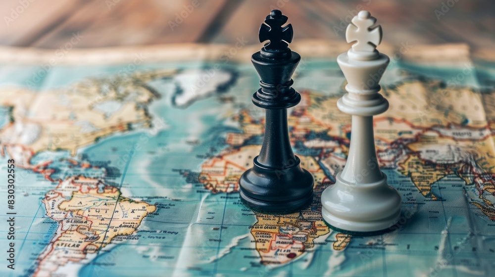 chess pieces on a world map in high resolution and high quality chess pieces on a world map in high resolution and high quality
