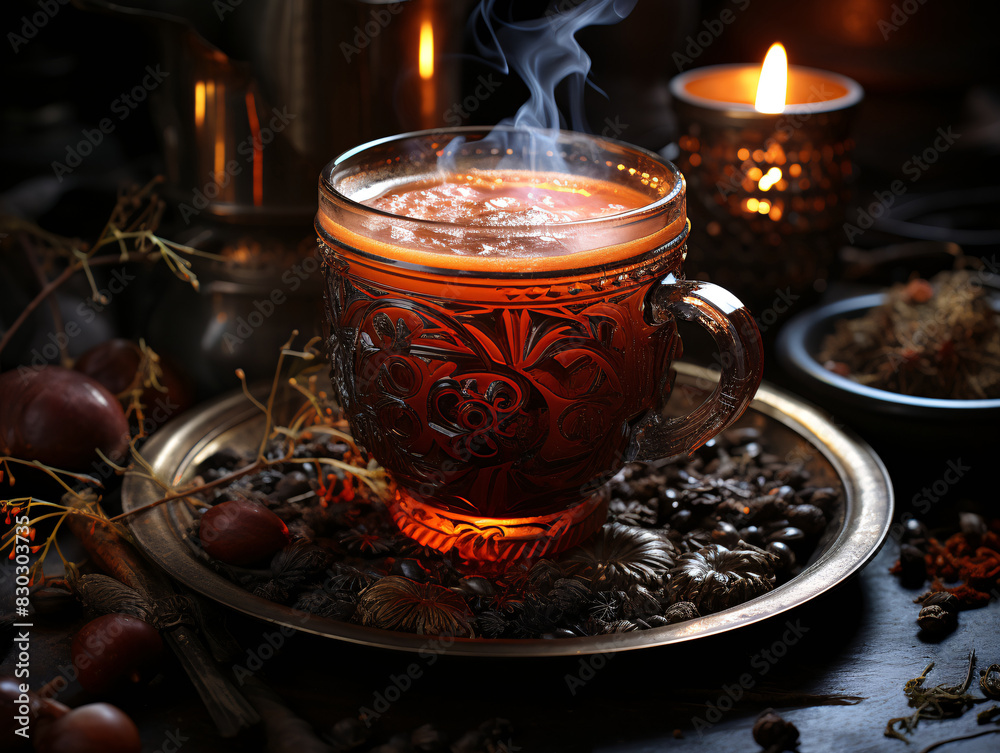 Coffee in a cup and saucer on a wooden table Coffee in a cup and saucer on a wooden table