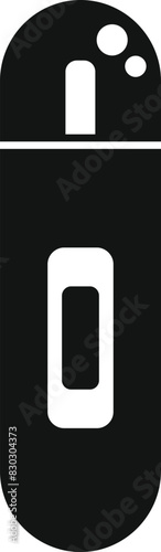 Simple black and white vector icon of a usb flash drive, isolated on white background