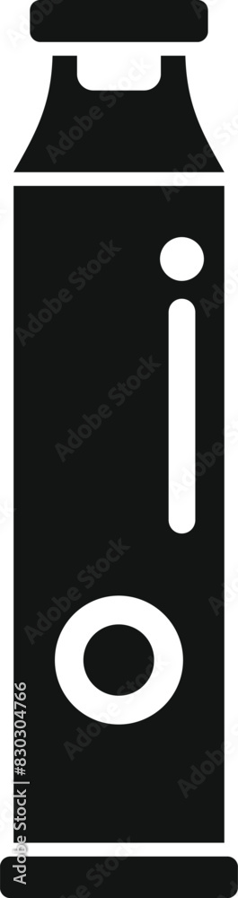 Simplified graphic icon of a vape pen in black and white, perfect for signage and web use Simplified graphic icon of a vape pen in black and white, perfect for signage and web use
