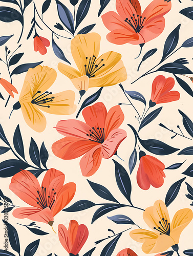 Wallpaper Mural floral  illustration graphic Torontodigital.ca