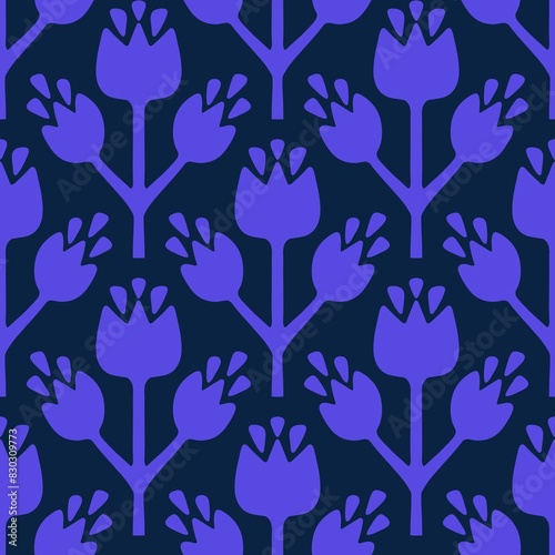 Simple floral seamless pattern with flowers for fabrics and cards and linens