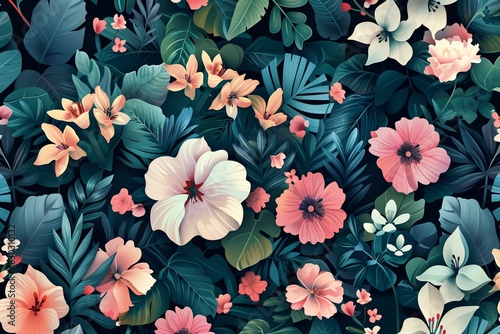 Spring Floral Seamless Pattern for Wedding, Birthday, Party Events © mattegg
