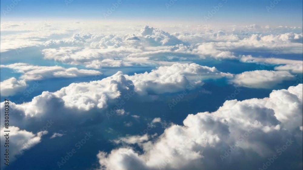 Summer sky blue sky gradient clear white background. beauty bright cloud cover in the sun cloudless winter aerial background. spring wind