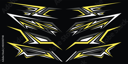 Sport car decal stripes. Speed lines, Sports stripes, racing tuning strips and car sticker vector set. Vector illustration	