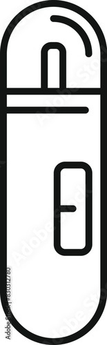 Black and white illustration of a simple usb stick, ideal for icons or techrelated designs