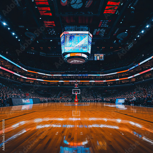 Empty Basketball Arena. Basktball Stadium 