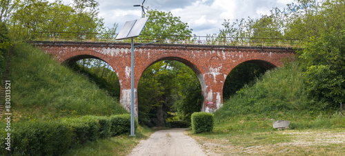 Obraz na płótnie Old railway viaduct of former Szamotuły - Międzychód connection built in 1907-08, local landmark of Nojewo, Poland (Wiadukt kolejowy w Nojewie), Pniewy, Szamotuły, Wielkopolskaok w salonie