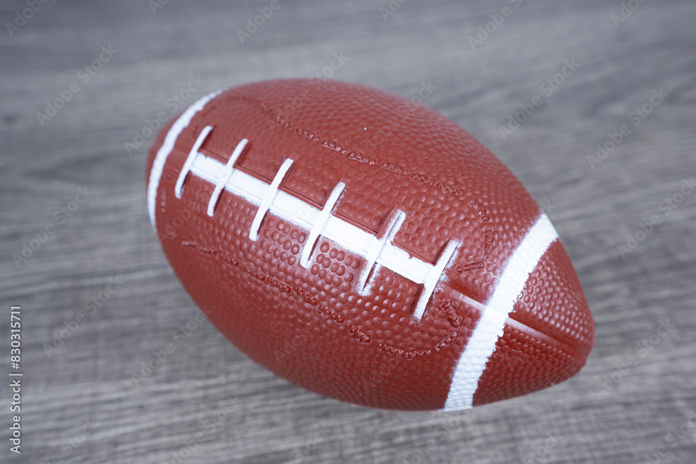 Football On A Grey Wooden Table Football On A Grey Wooden Table