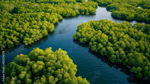 thriving mangrove ecosystem providing natural protection and bountiful fish stocks for local communities aerial landscape