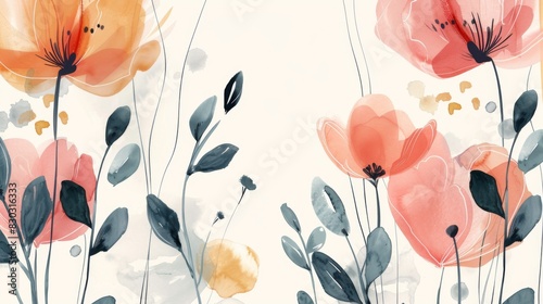 Abstract floral art background