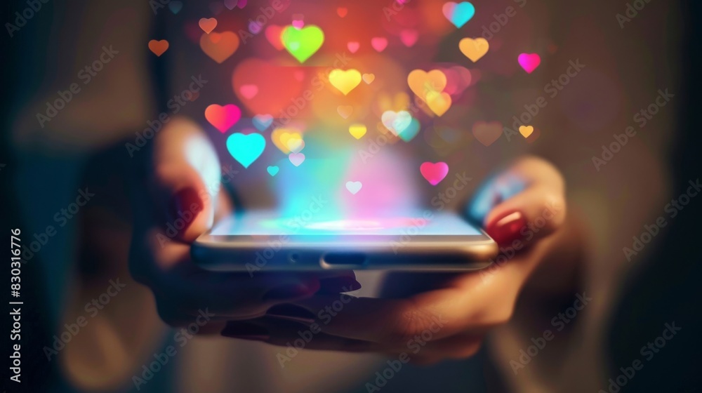 Social media concept. Hand holding a smartphone Social media concept. Hand holding a smartphone