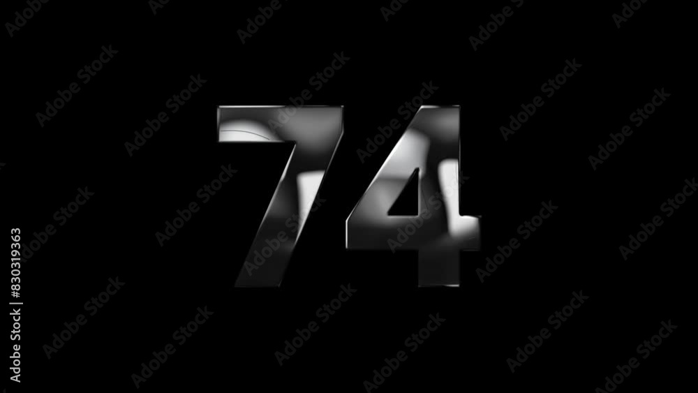 Number 74 with lightning, alpha channel, number seventy four Number 74 with lightning, alpha channel, number seventy four