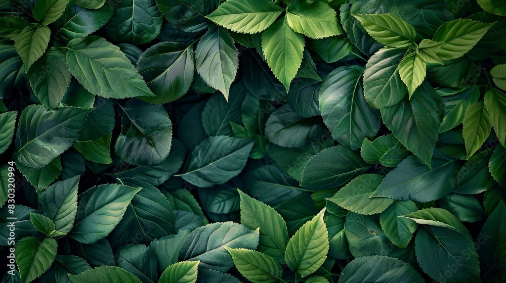 A close up of green leaves with a lush green background A close up of green leaves with a lush green background