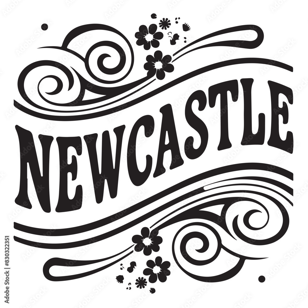 Newcastle Groovy Text Vector Newcastle Groovy Text Vector