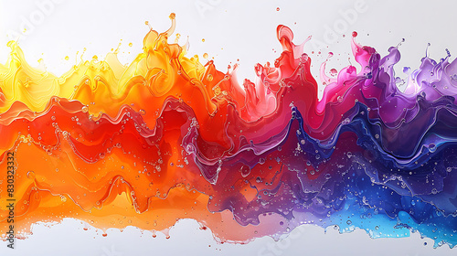 Abstract art of gas chromatography process with colorful peaks representing different compounds separated in the analysis photo