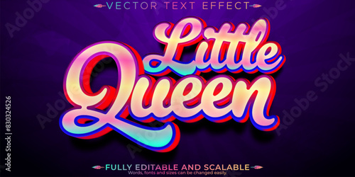 Queen text effect, editable royalty and crown customizable font style photo