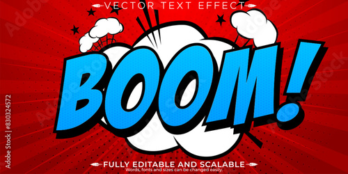 Comic book text effect, editable cartoon and pop art text style