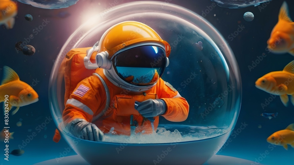 Astronaut with a Goldfish Bowl Astronaut with a Goldfish Bowl
