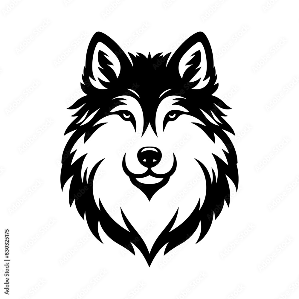 Naklejka premium Wolf vector silhouette isolated on white background.