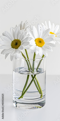 Buqu delicado de margaridas em um vaso de vidro photo