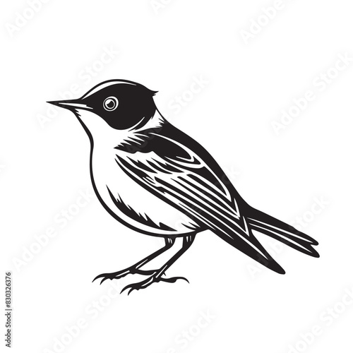 Skylark in cartoon, doodle style . Image for t-shirt, web, mobile apps and ui. Isolated 2d vector illustration in logo, icon, sketch style, Eps 10, black and white. AI Generative