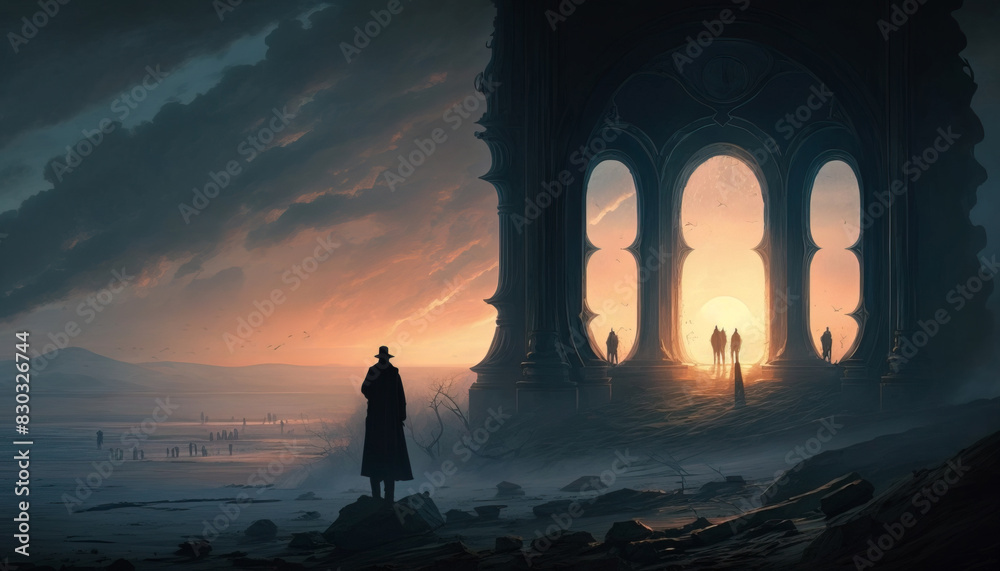 Fototapeta premium A Rite Of Passage. surreal mystical fantasy artwork