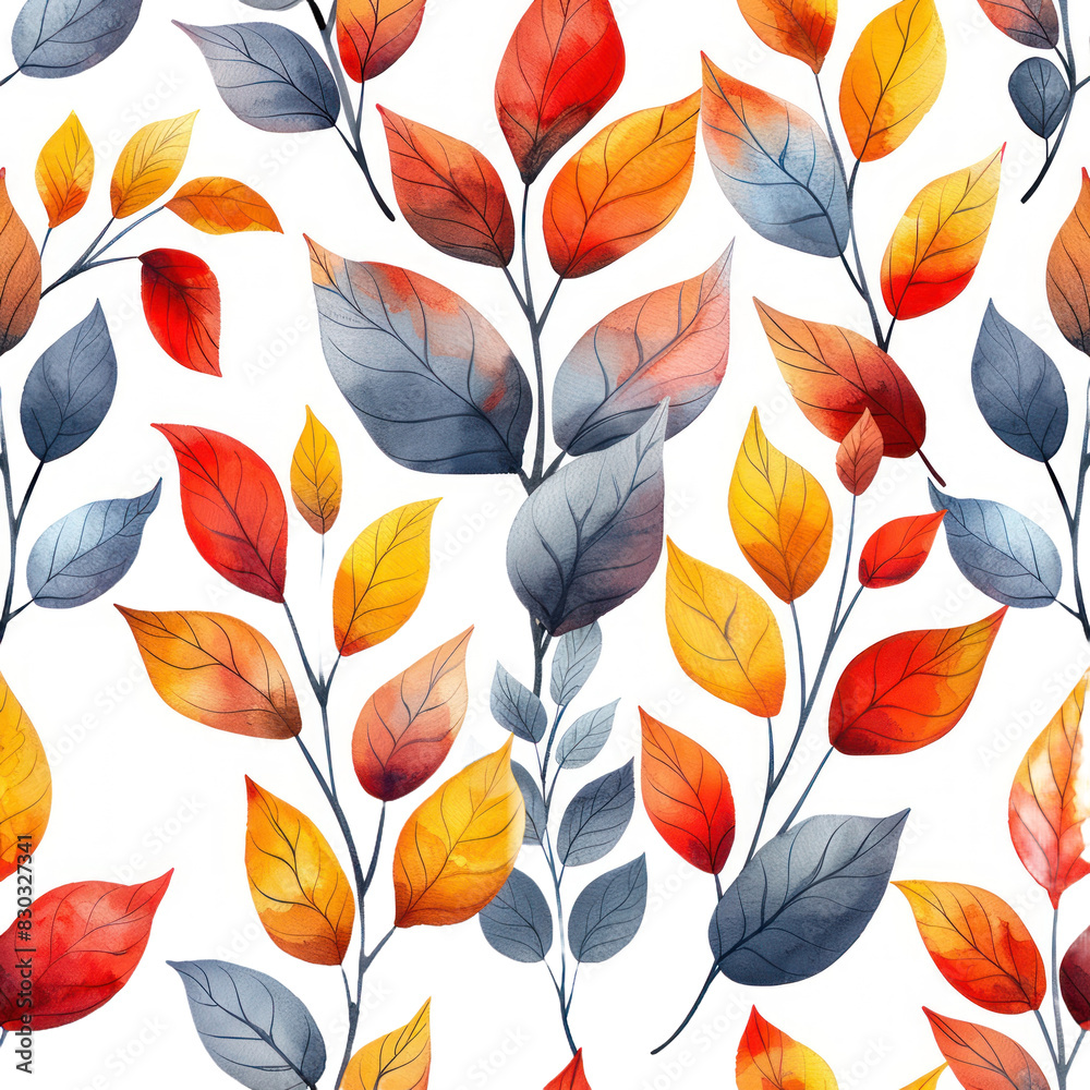 Obraz premium Botanical leaves illustration on a transparent background