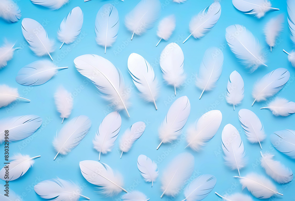 Angelic Pastel White Feather Background