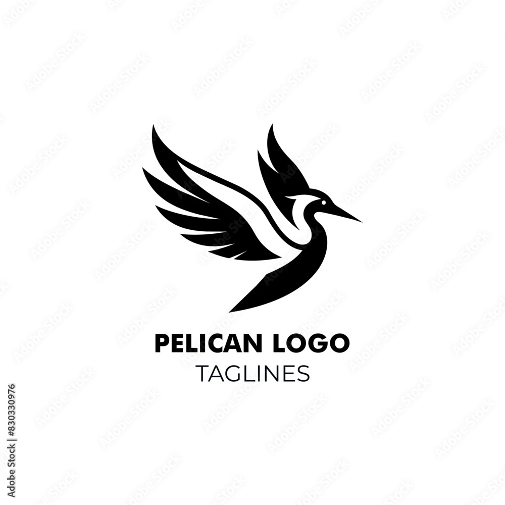 A Sleek and Modern Pelican Logo A Sleek and Modern Pelican Logo
