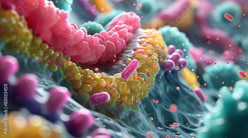 Infographic explaining chemistry of the human gut microbiome including the role of bacteria in digestion and health