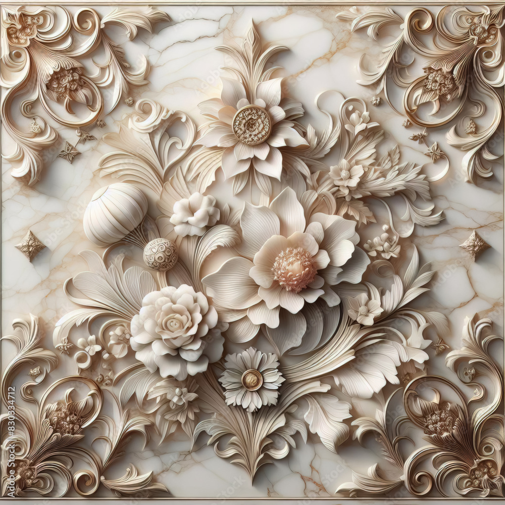 panel wall art, marble background with flower designs, wall decoration panel wall art, marble background with flower designs, wall decoration