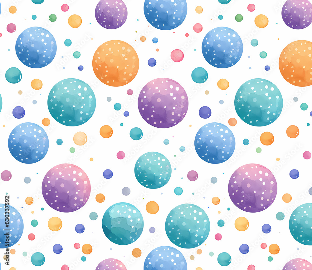 Polka Dot Pattern on White Background with Blue, Purple, and Green Dots - Fun and Playful Design Polka Dot Pattern on White Background with Blue, Purple, and Green Dots - Fun and Playful Design