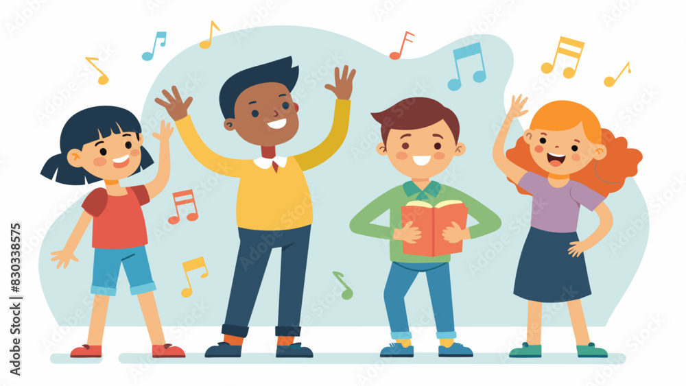 As the music class introduction came to an end the students were buzzing with excitement eager to continue learning about the world of music.. Vector illustration As the music class introduction came to an end the students were buzzing with excitement eager to continue learning about the world of music.. Vector illustration