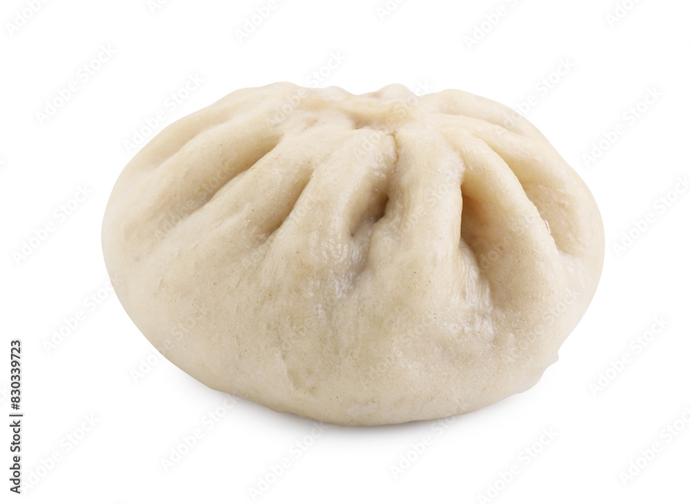 Delicious bao bun (baozi) isolated on white