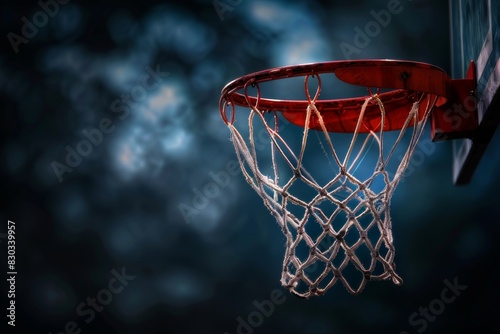 Basketball net with a net hanging from it, sport background  © kramynina