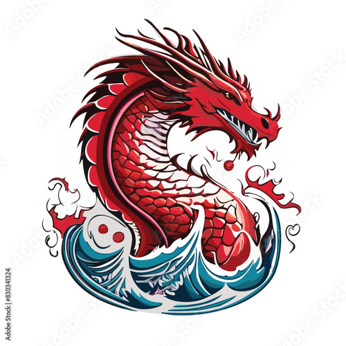 vector red dragon