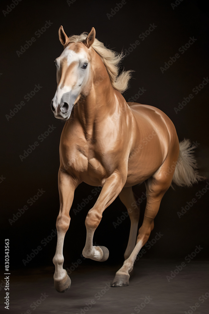 Obraz premium Running horse with a streamed mane