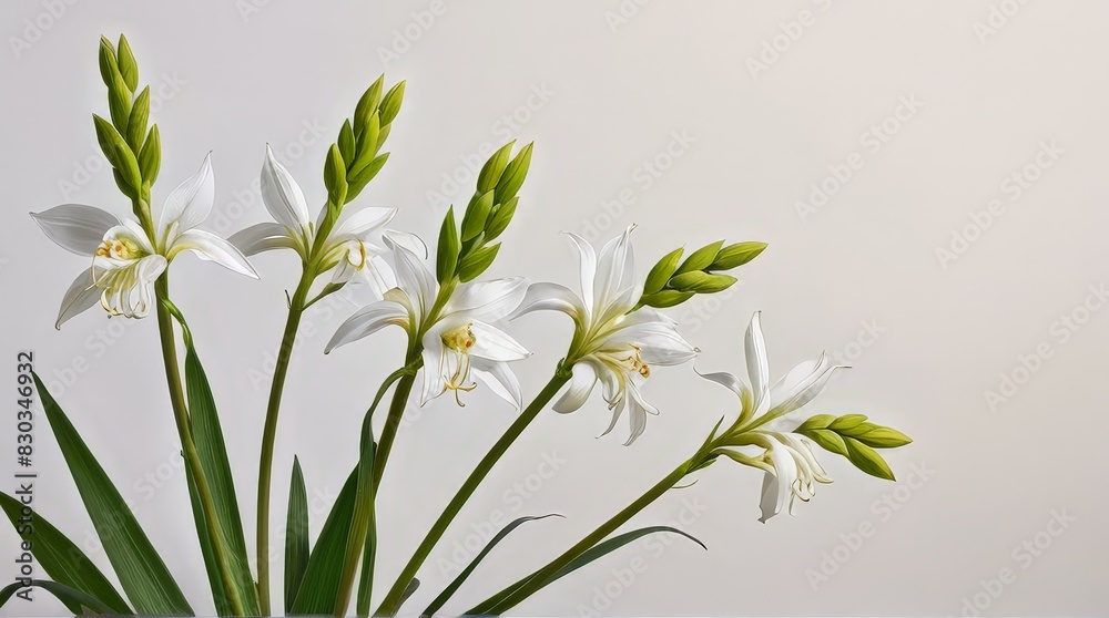Fototapeta premium White Flowers with Green Buds
