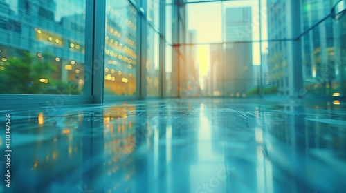 Corporate Business Center: Blurred Office Windows Background